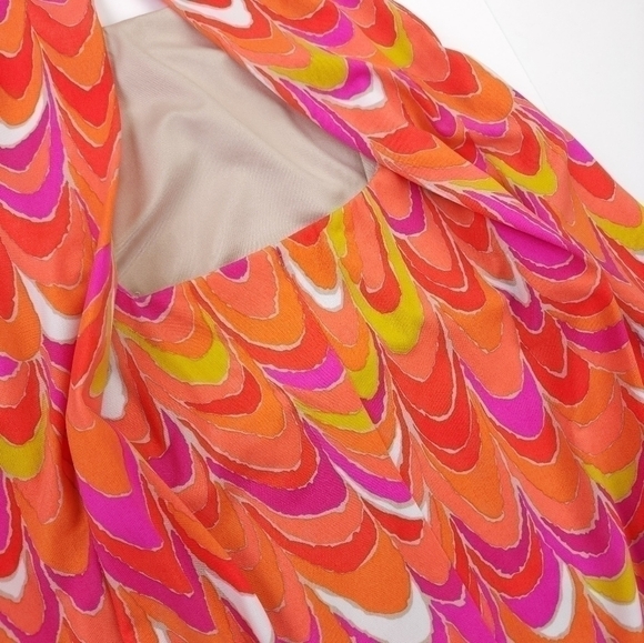 Trina Turk Orange Pink Sleeveless Gorgeous Back Dress Sz 0 - Picture 10 of 13